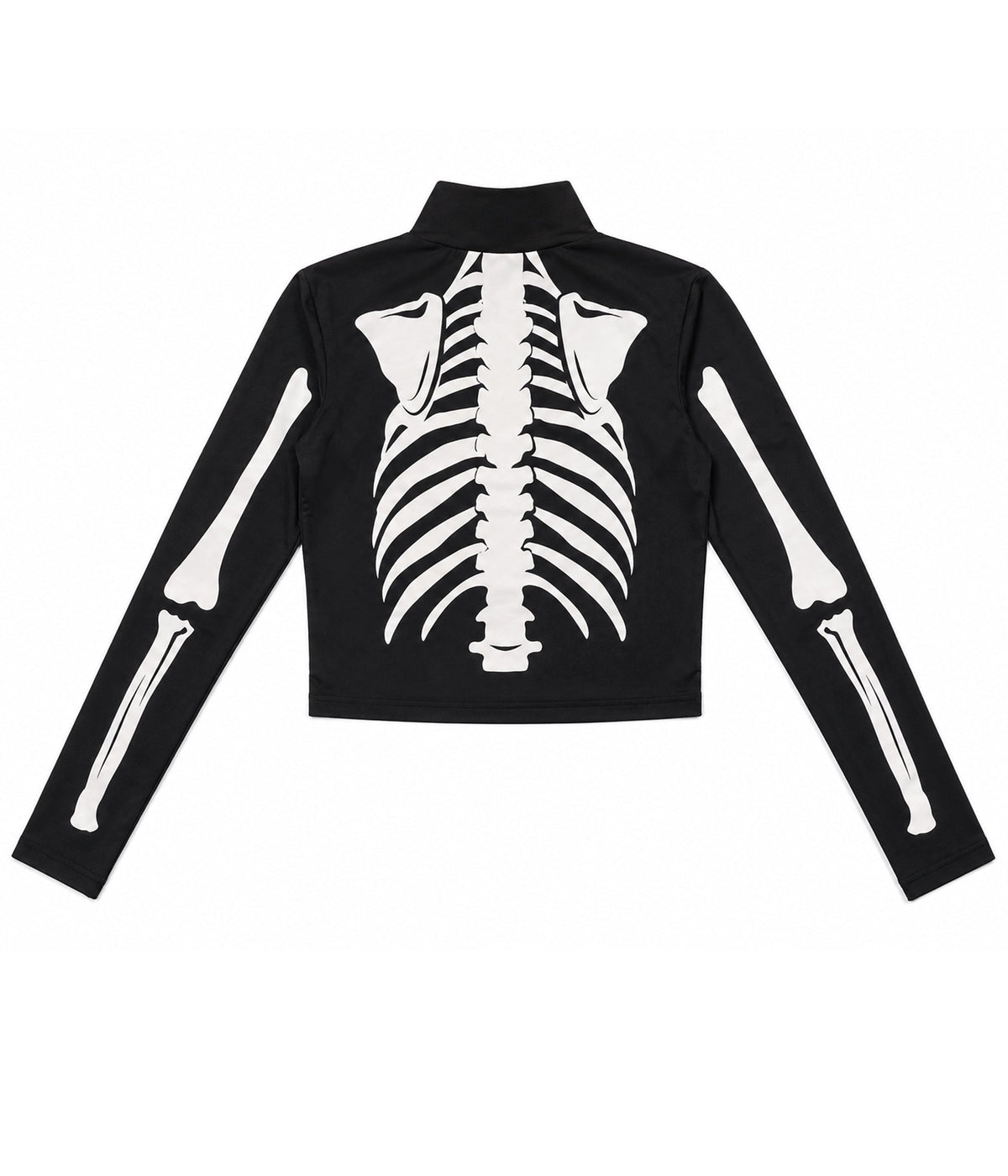 Women's Skeleton Long Sleeve Crop Top
