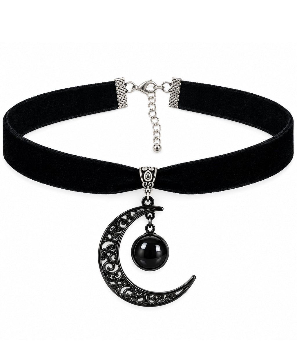 Witch Velvet Moon Choker Necklace